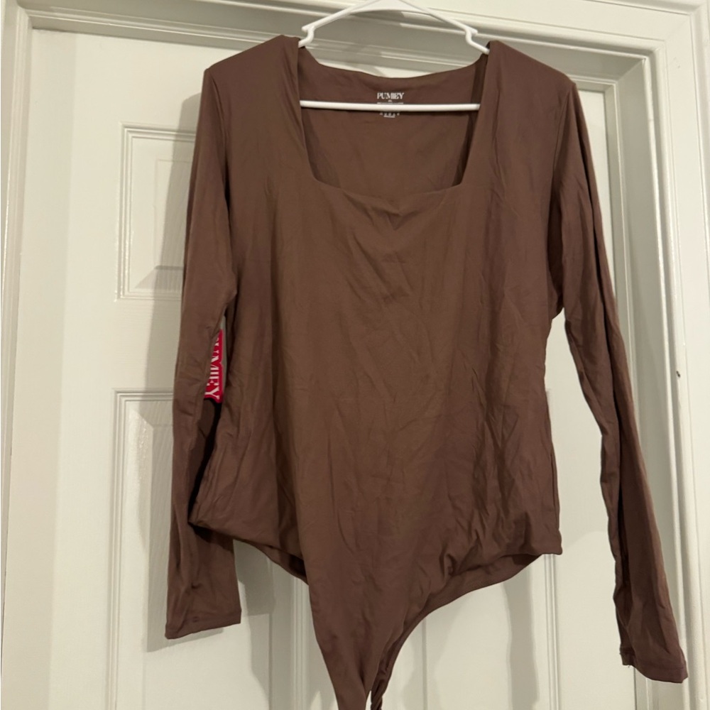 Brown Long Sleeve Women's Bodysuit